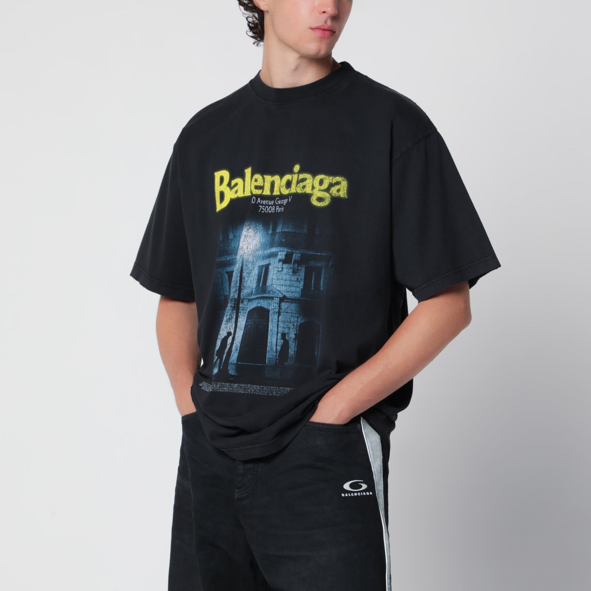 The Address men’s regular-fit T-shirt in faded black cotton
