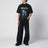 T-shirt The Address in jersey nero slavato