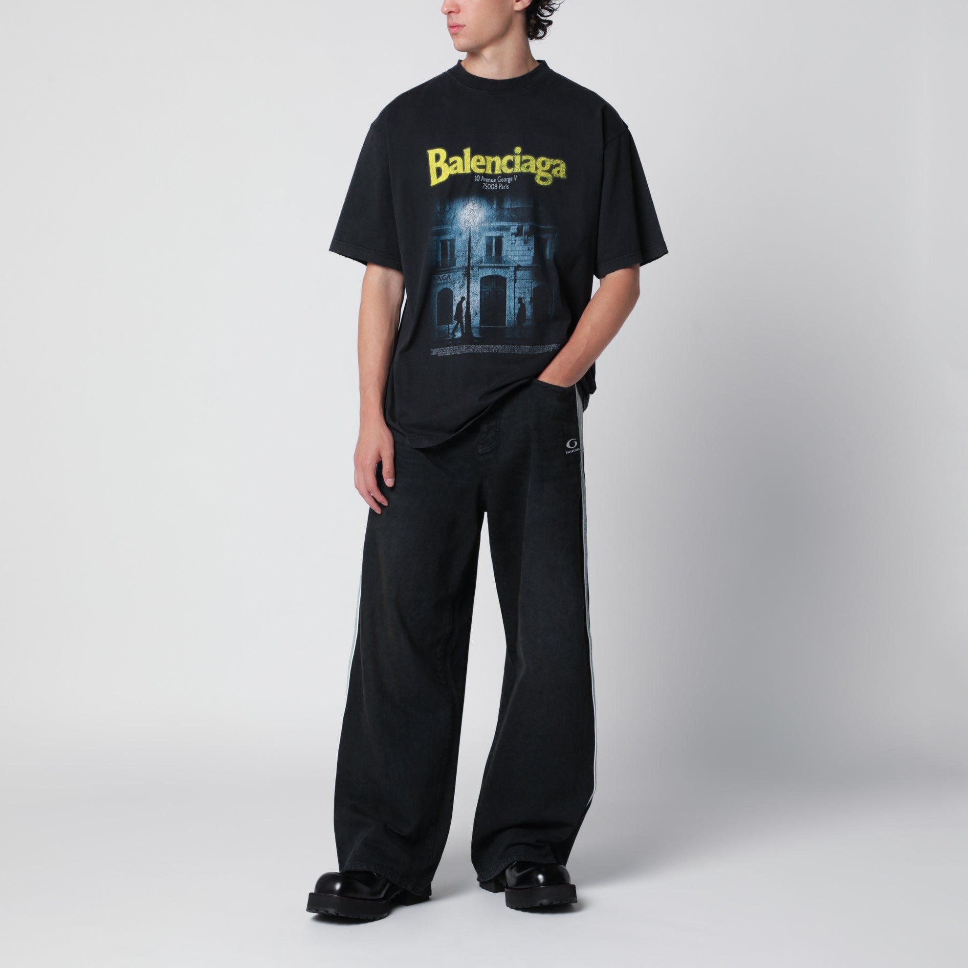 The Address men’s regular-fit T-shirt in faded black cotton