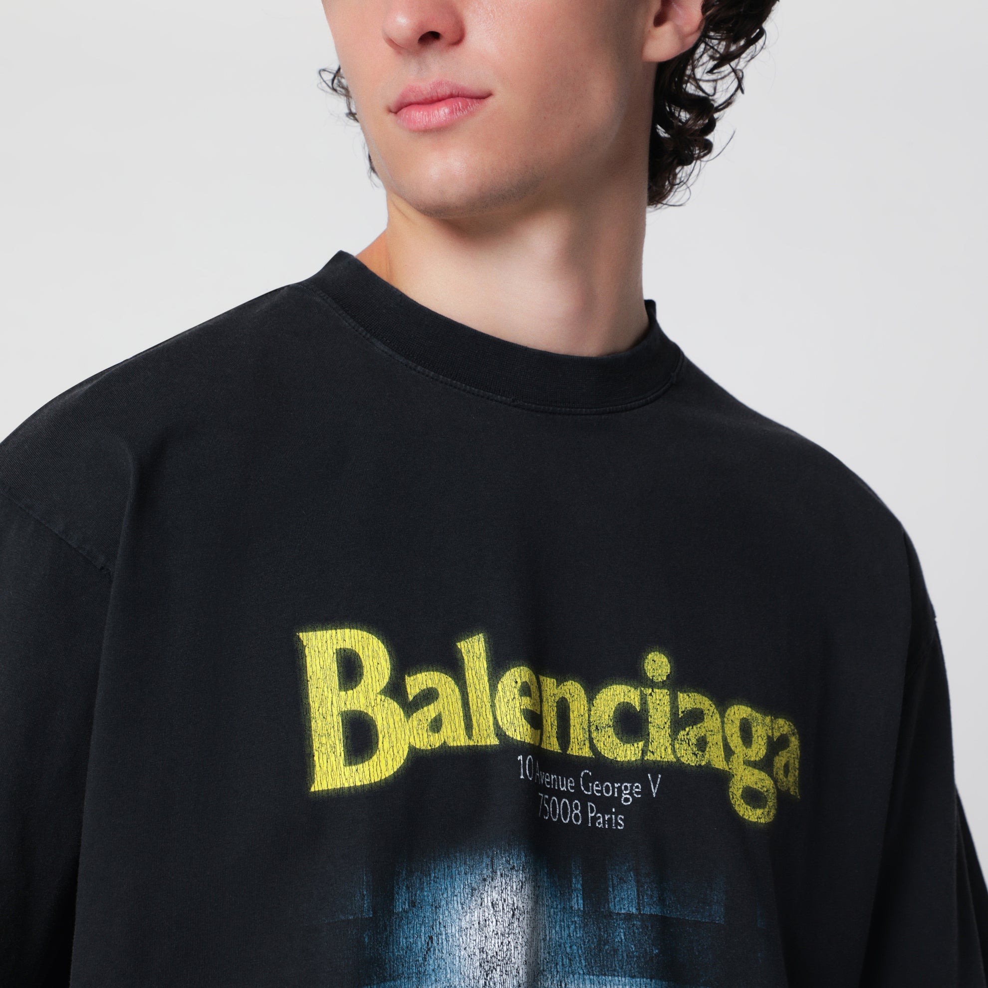 The Address men’s regular-fit T-shirt in faded black cotton