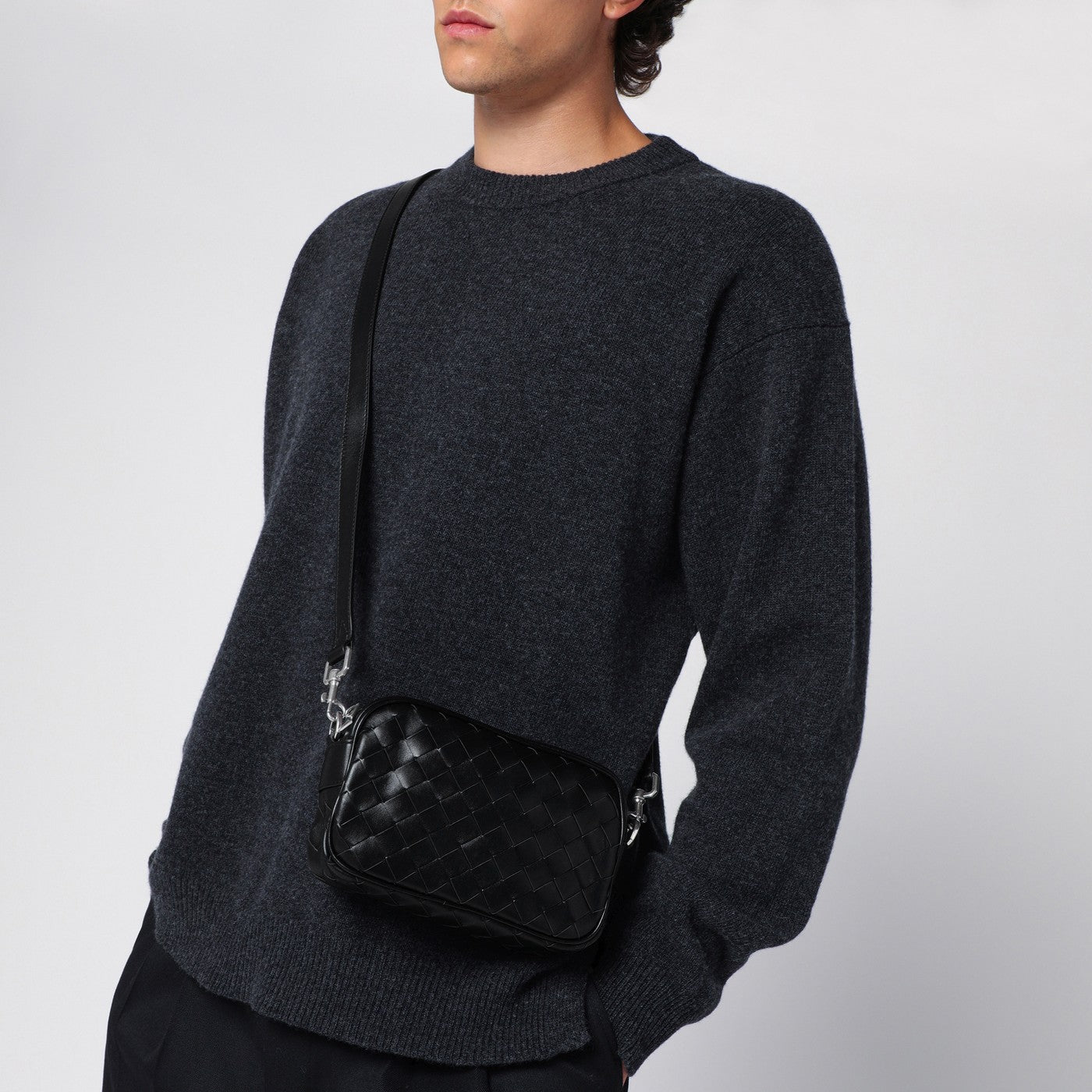 Borsa Camera Bag Intrecciato Mini nera