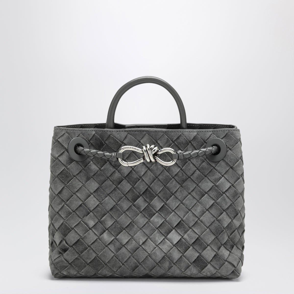 Small Andiamo handbag in grey woven suede