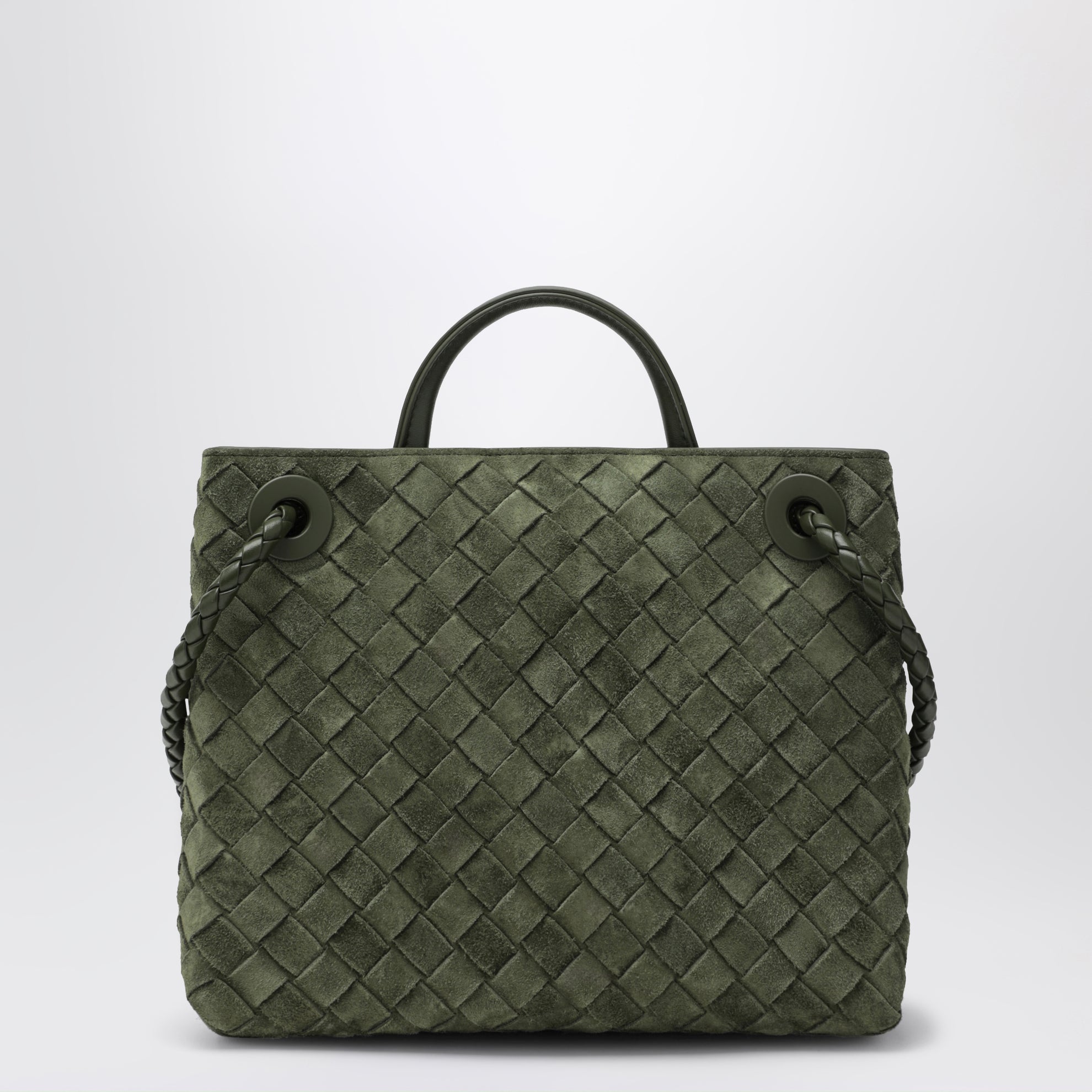 Sac à main Andiamo petit en suède vert foncé