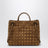 Small Andiamo handbag in caramel woven suede
