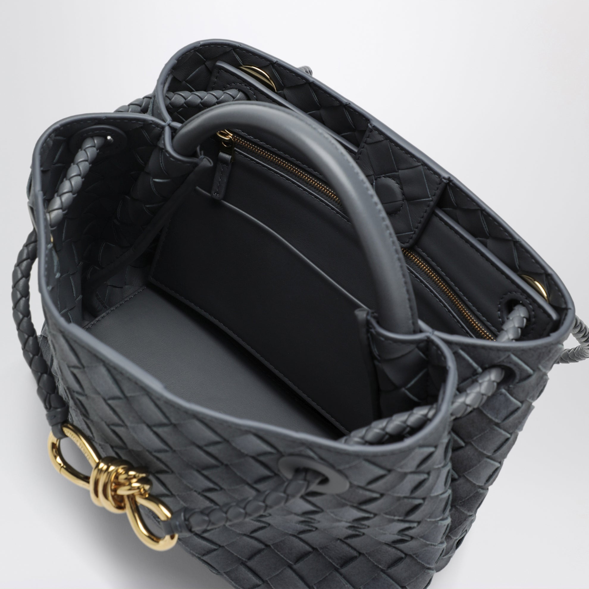 Borsa a mano Andiamo piccola in suede Cloudy Indigo