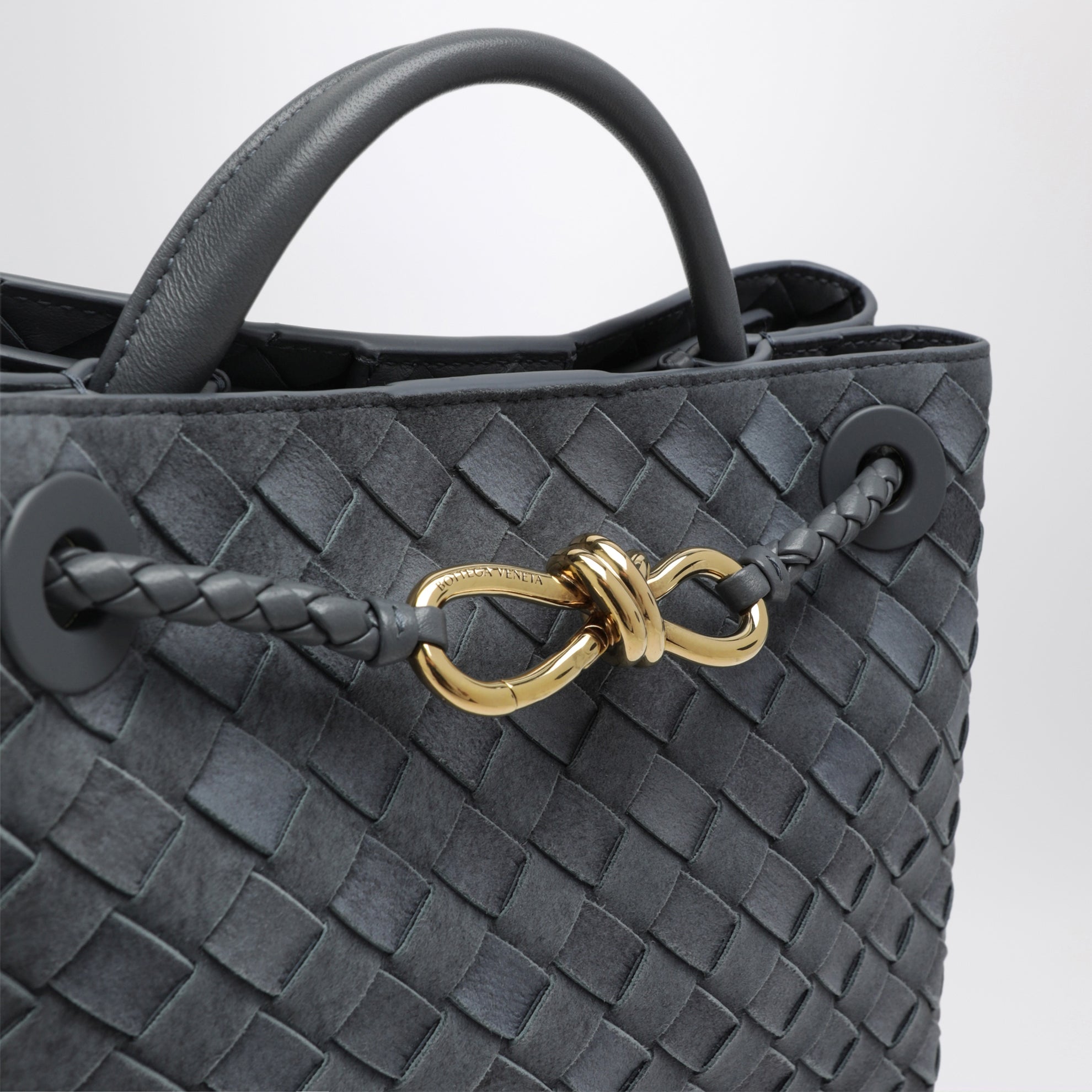 Borsa a mano Andiamo piccola in suede Cloudy Indigo