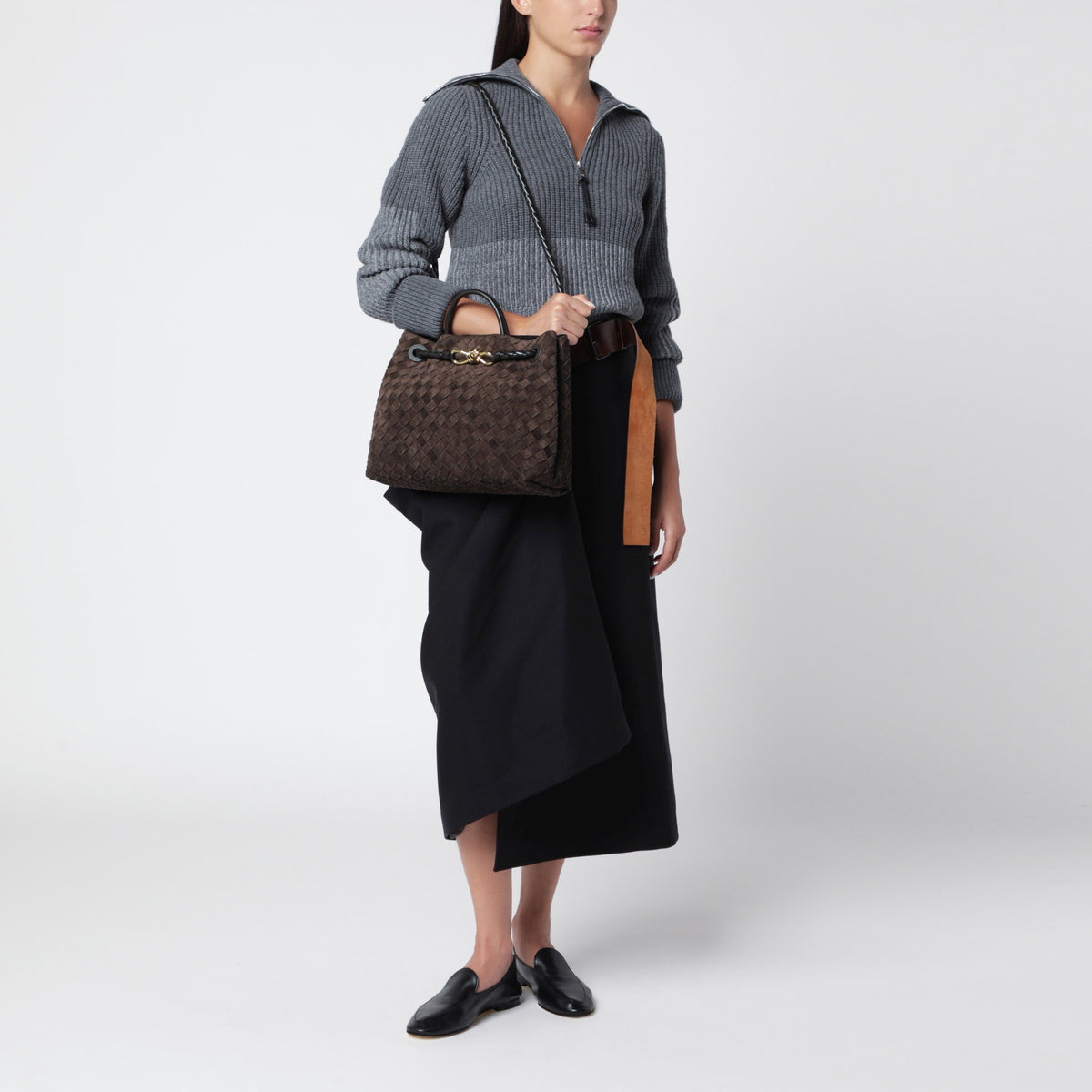 Andiamo brown suede bag
