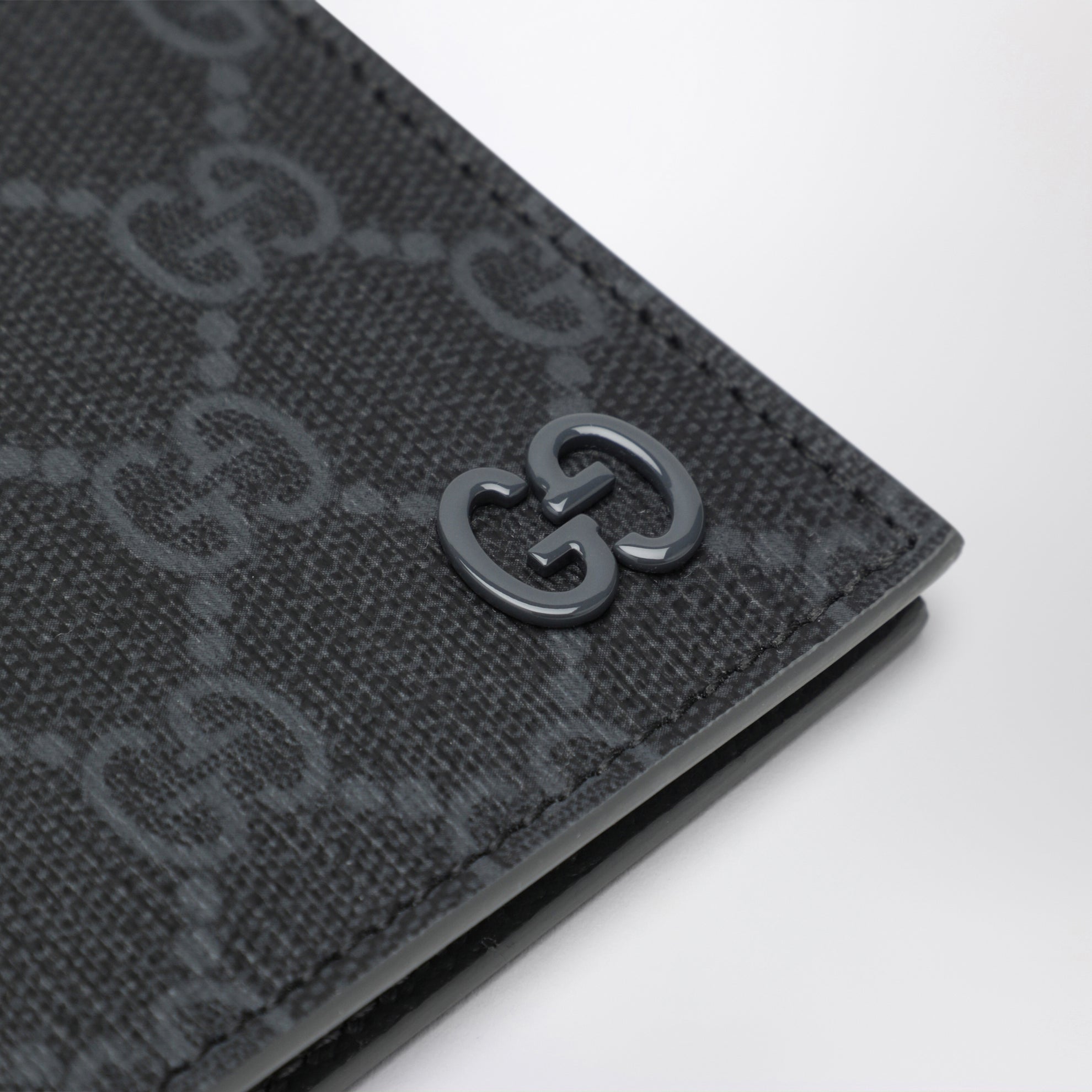 Portafoglio in tessuto GG Supreme nero/grigio