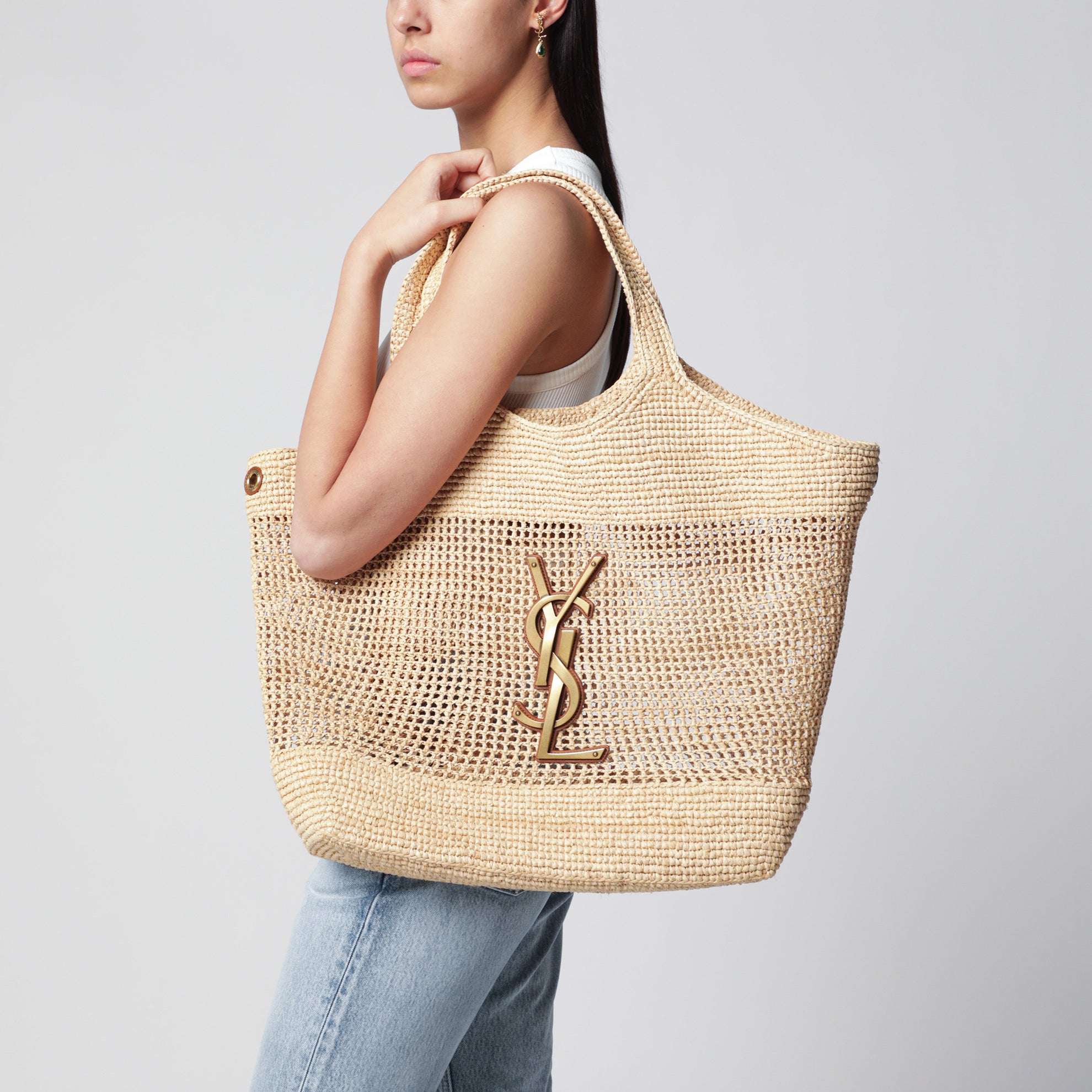 Sac shopping Icare maxi en raphia naturel