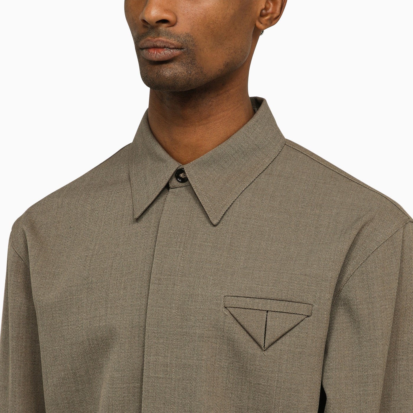 Chemise en sergé de laine gris