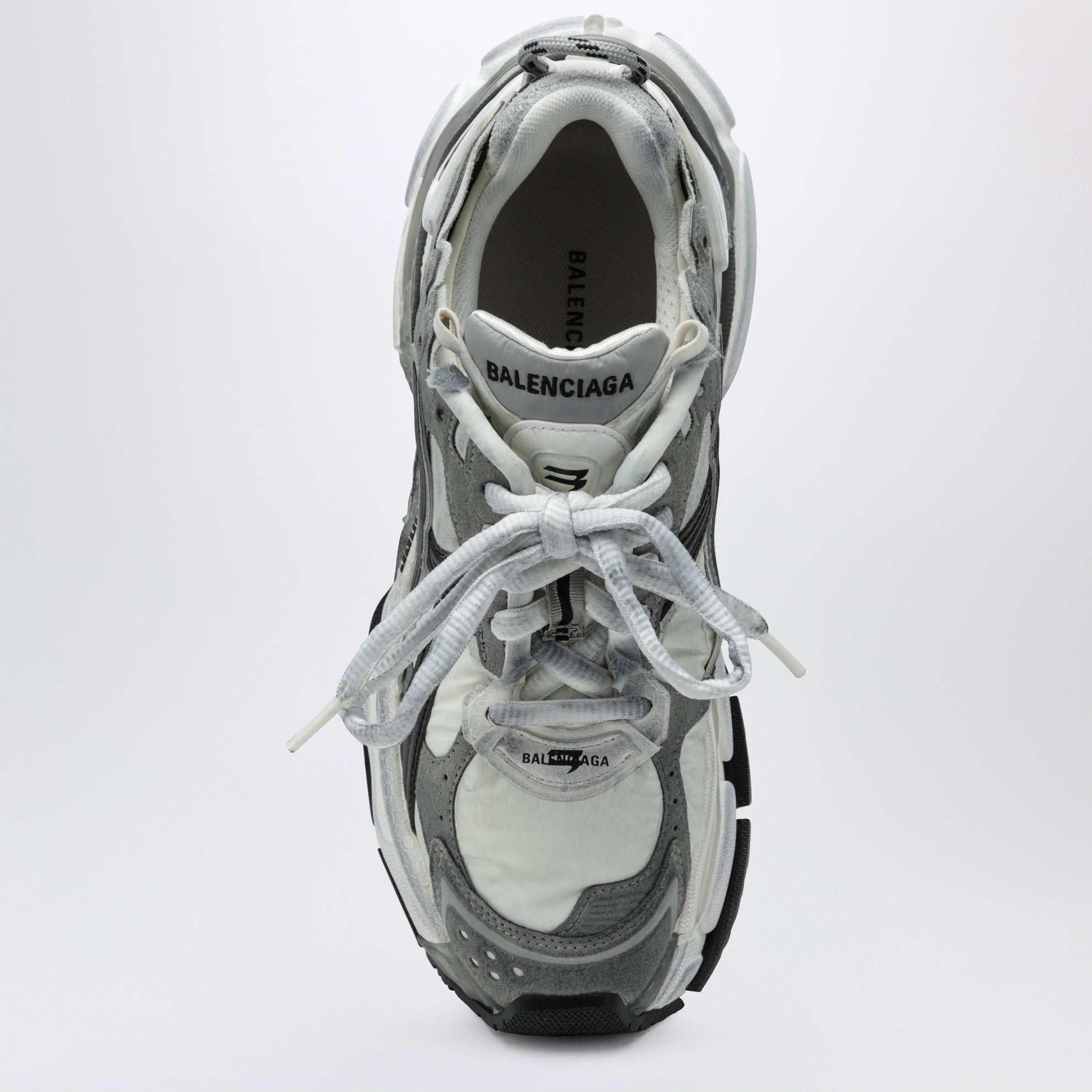 Sneaker Runner in nylon grigio/bianco/nero