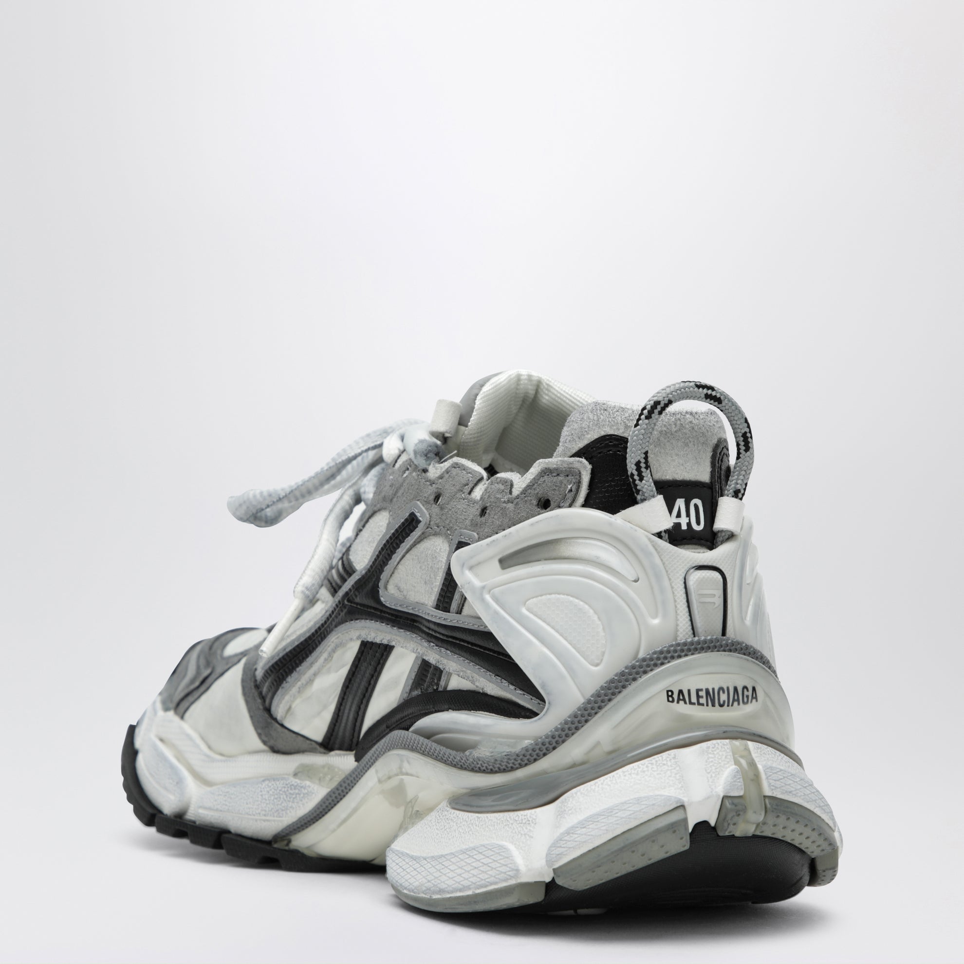 Sneaker Runner in nylon grigio/bianco/nero
