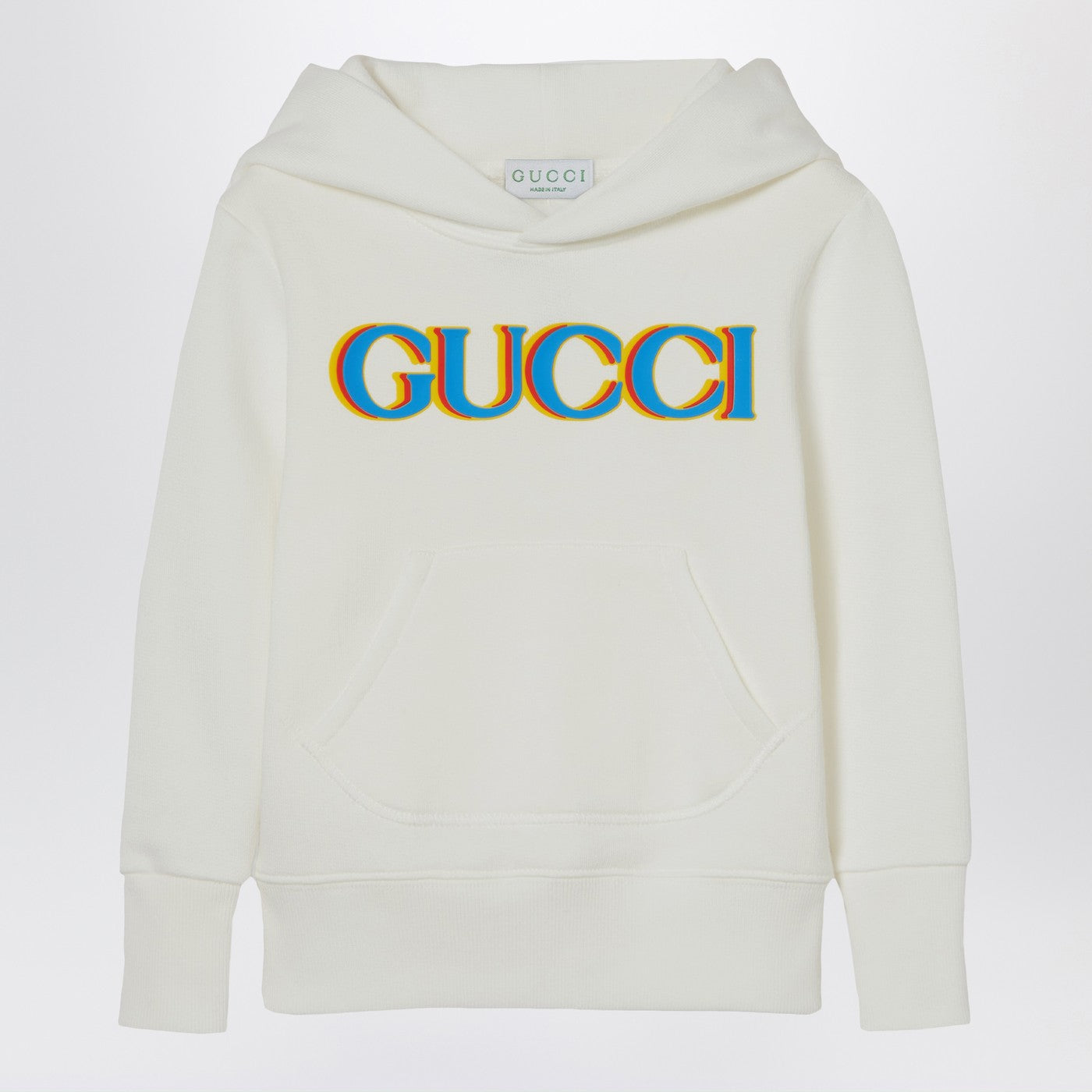 White hoodie with logo