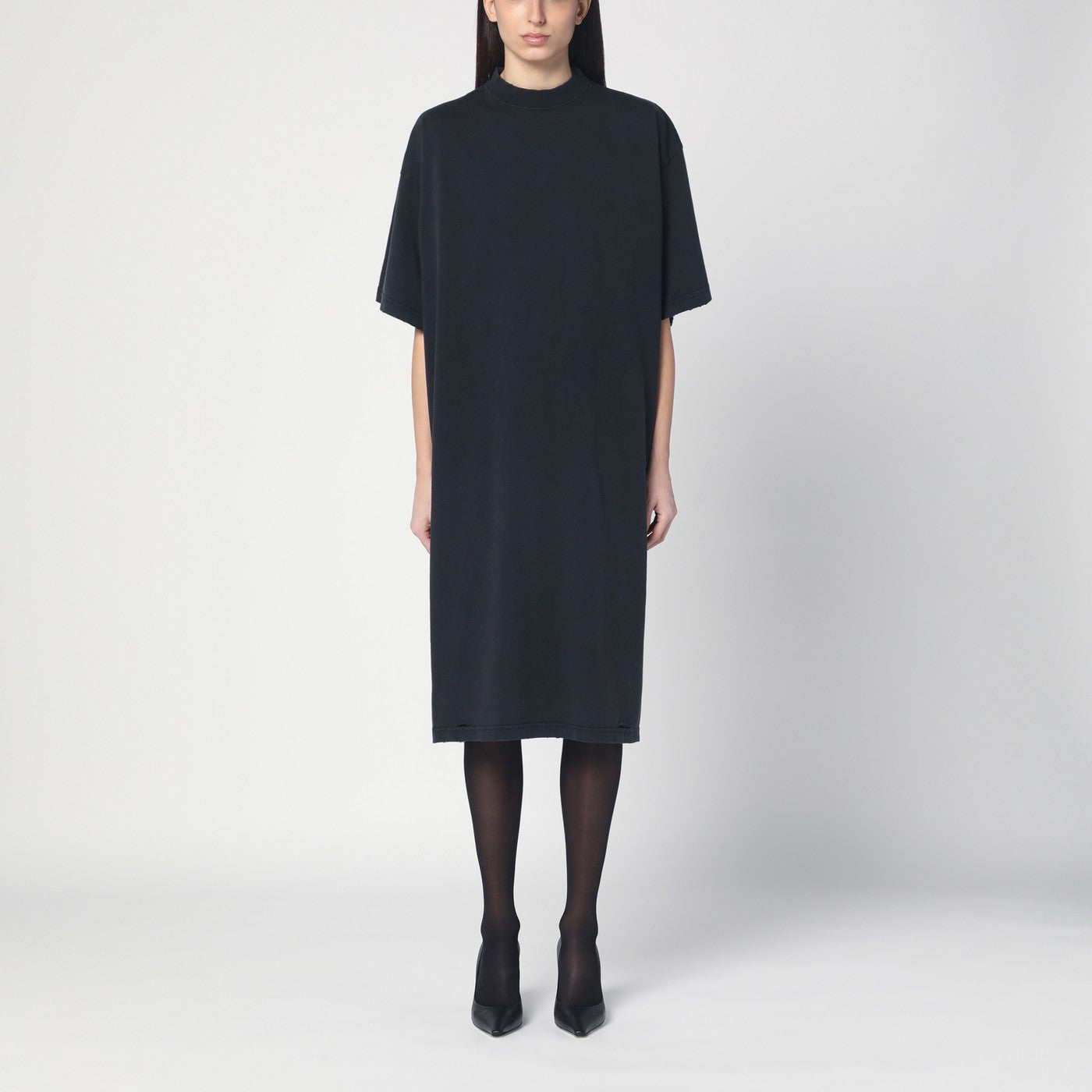Black Painted T-Shirt Dress in vintage jersey