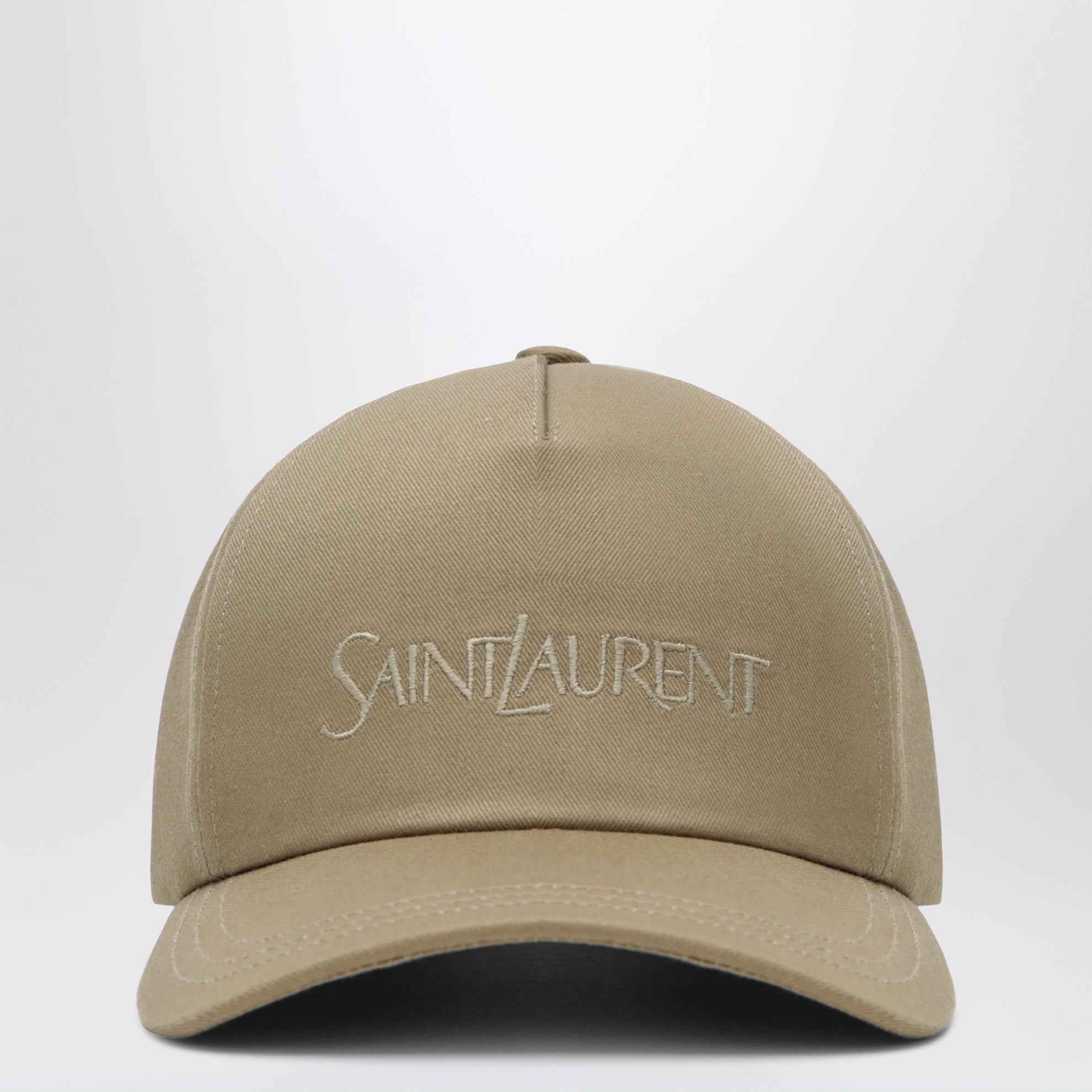 Beige baseball cap with embroidered logo