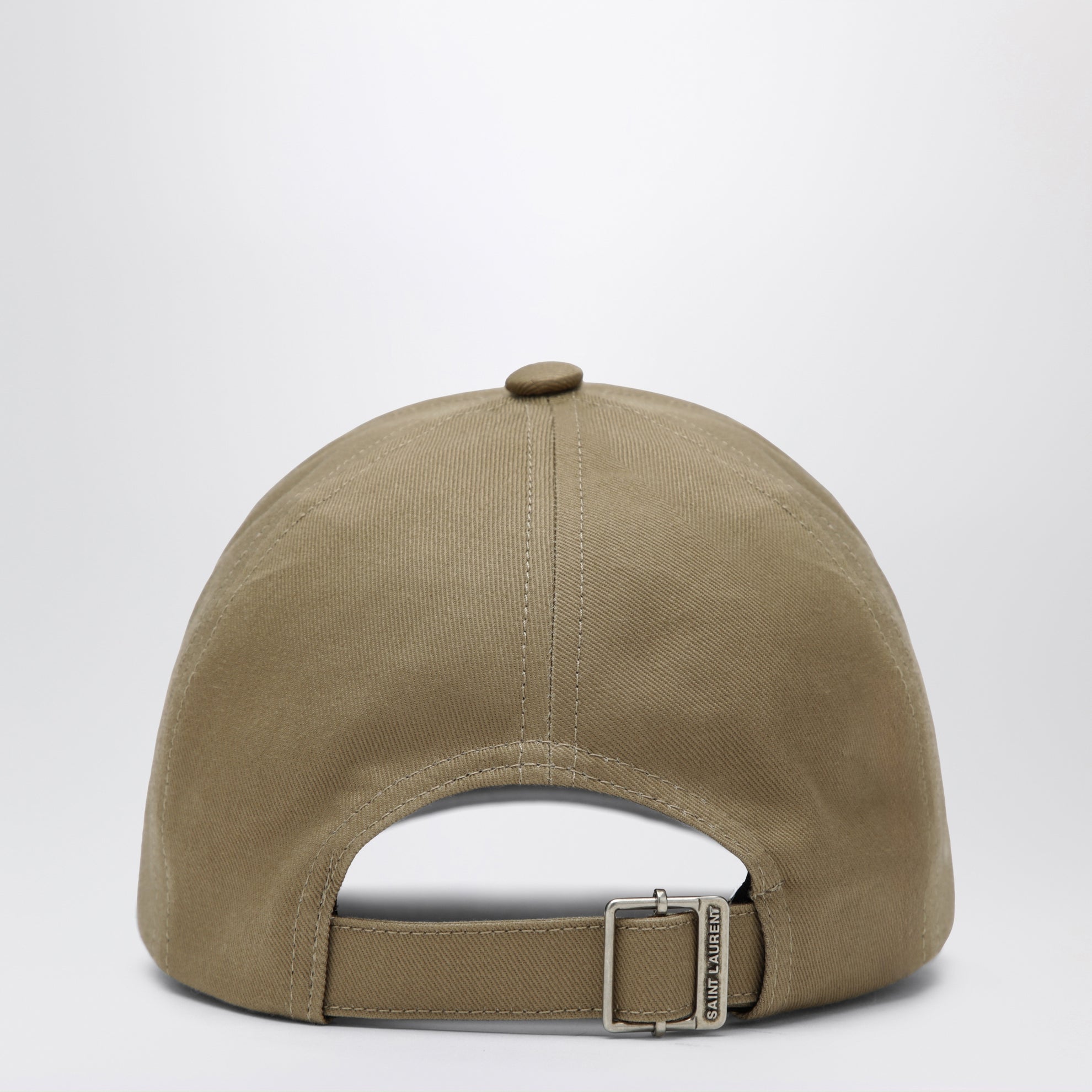 Beige baseball cap with embroidered logo