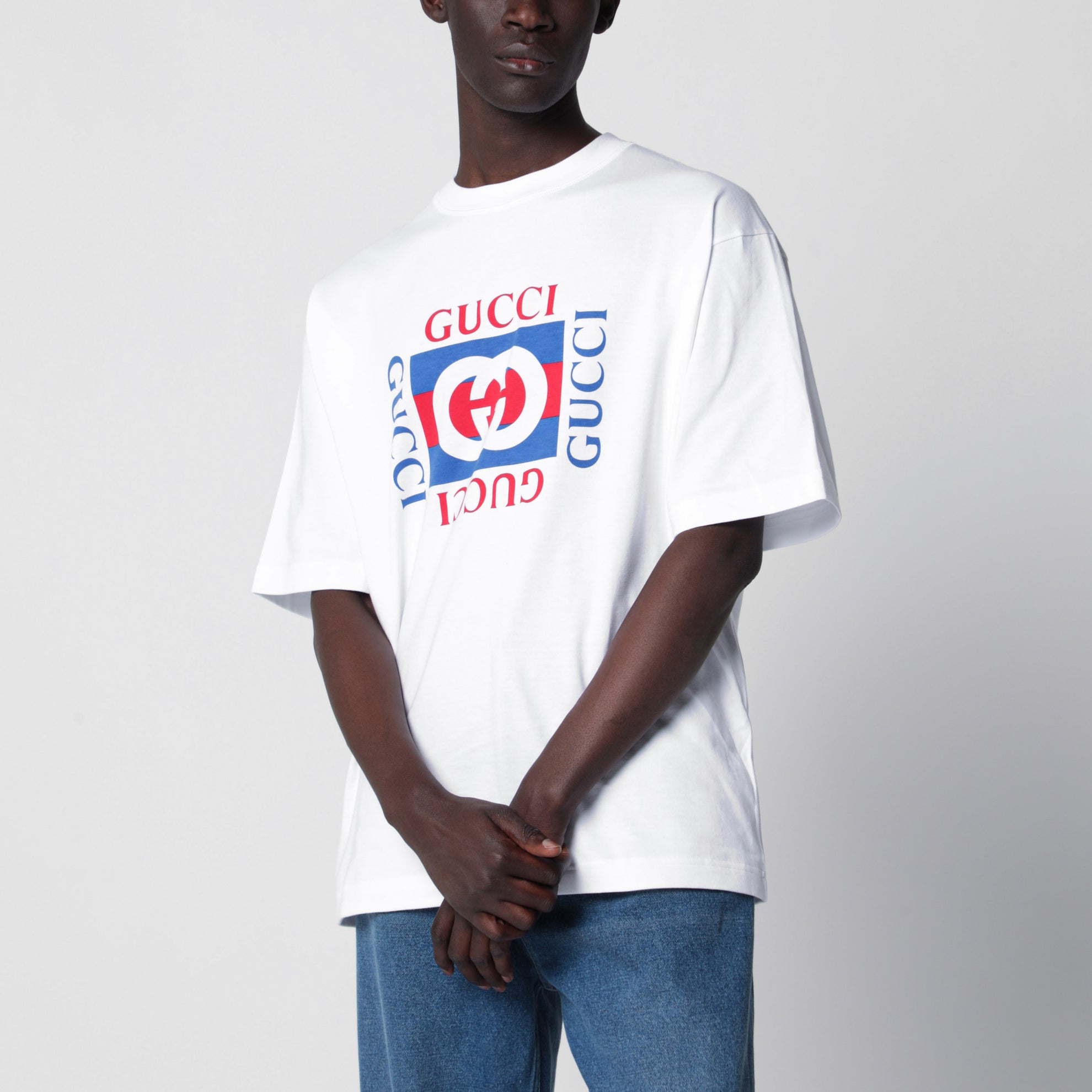 T-shirt bianca con stampa logo