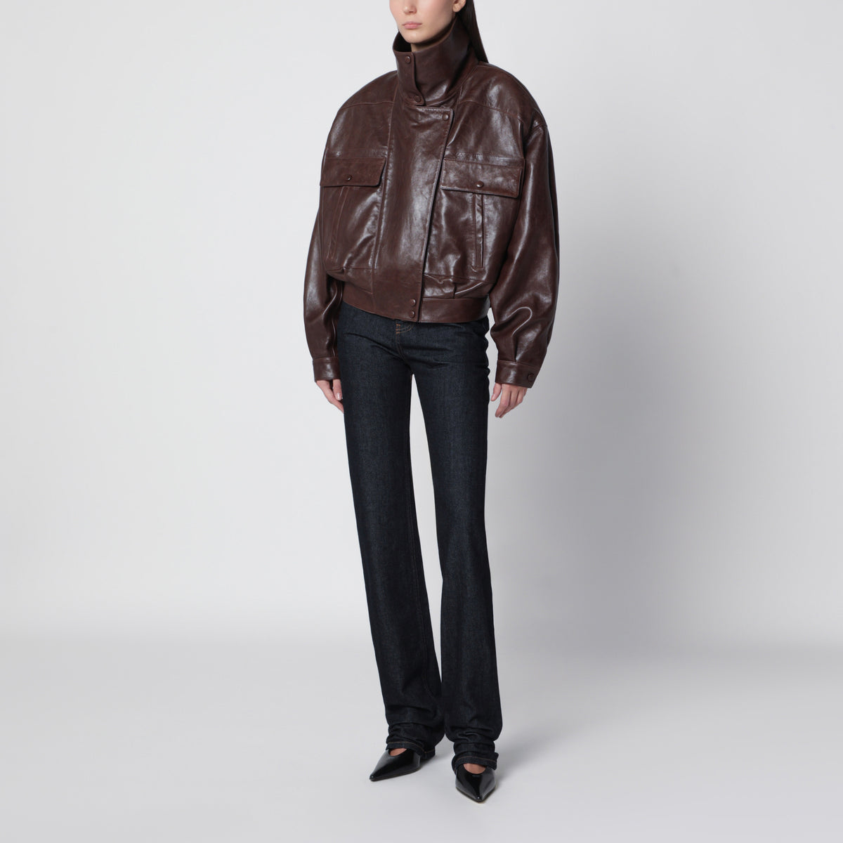 Brown lambskin jacket