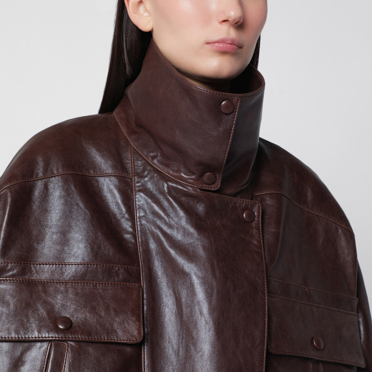 Brown lambskin jacket
