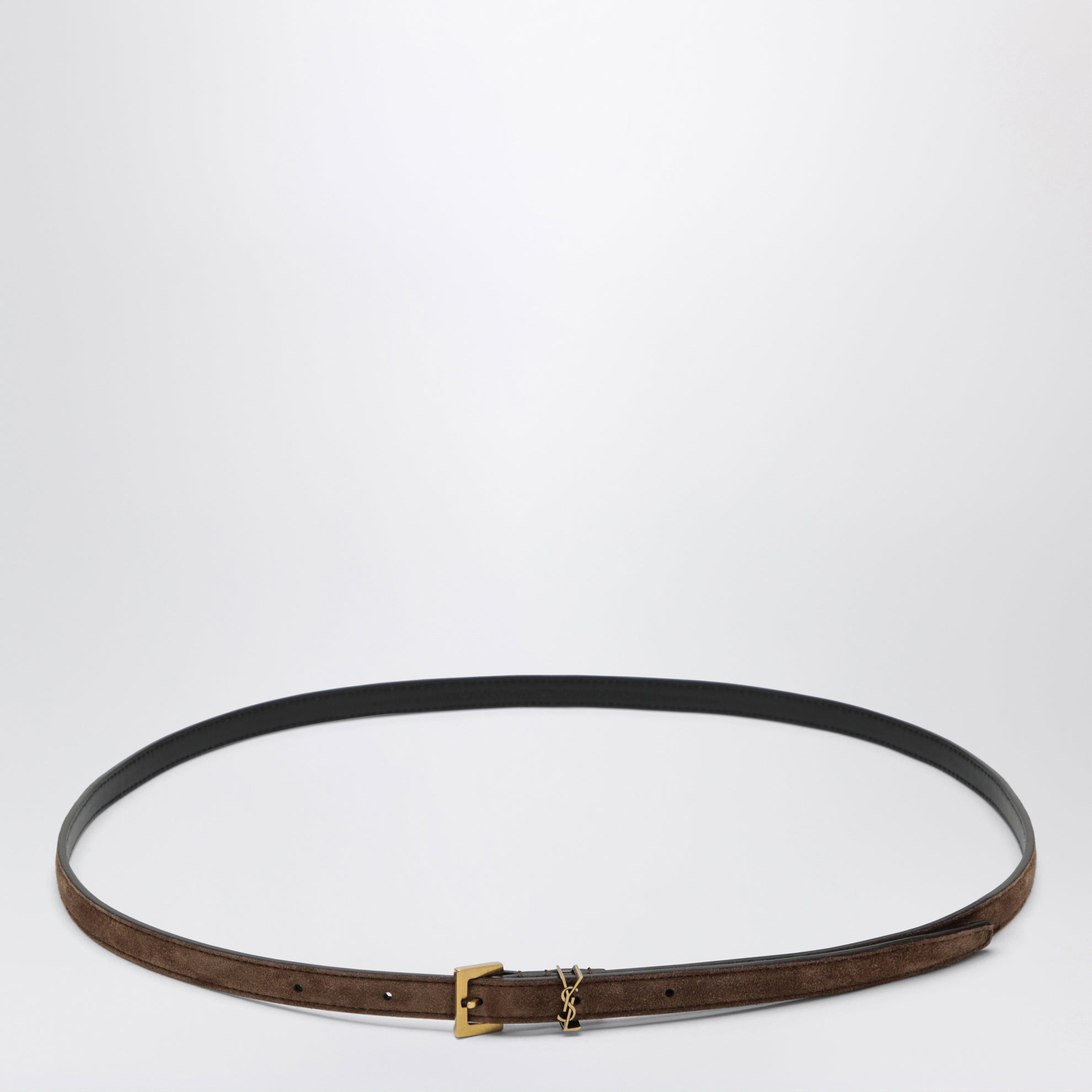 Cassandre extra-thin suede belt in brown