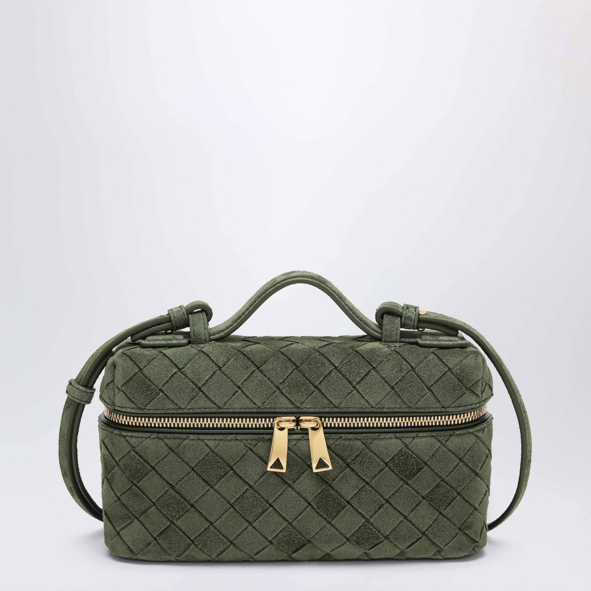 Vanity Case Bang Bang verde scuro in suede