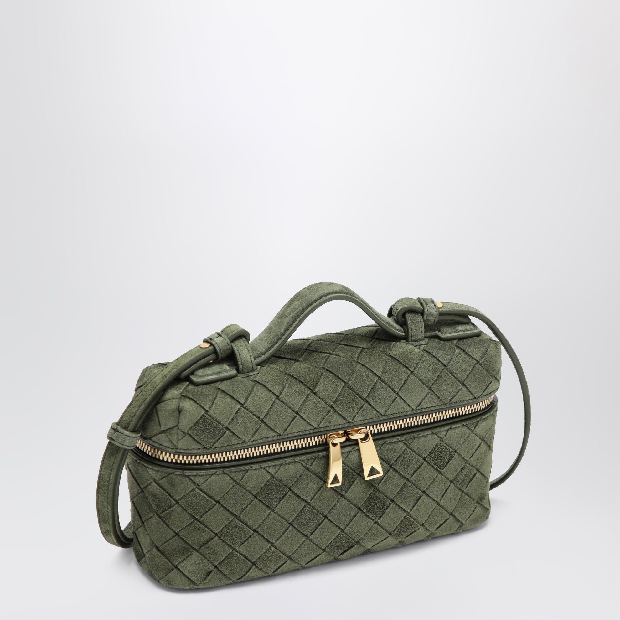 Vanity Case Bang Bang verde scuro in suede