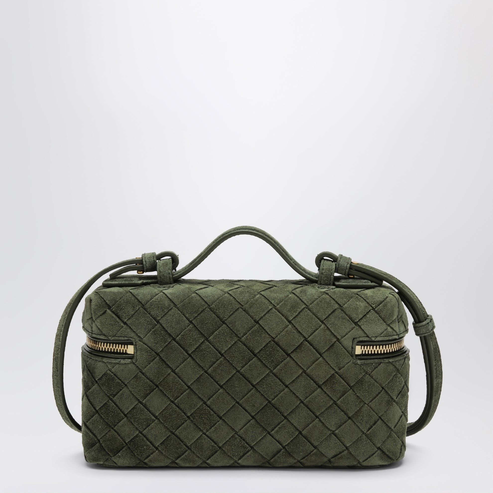 Vanity Case Bang Bang verde scuro in suede