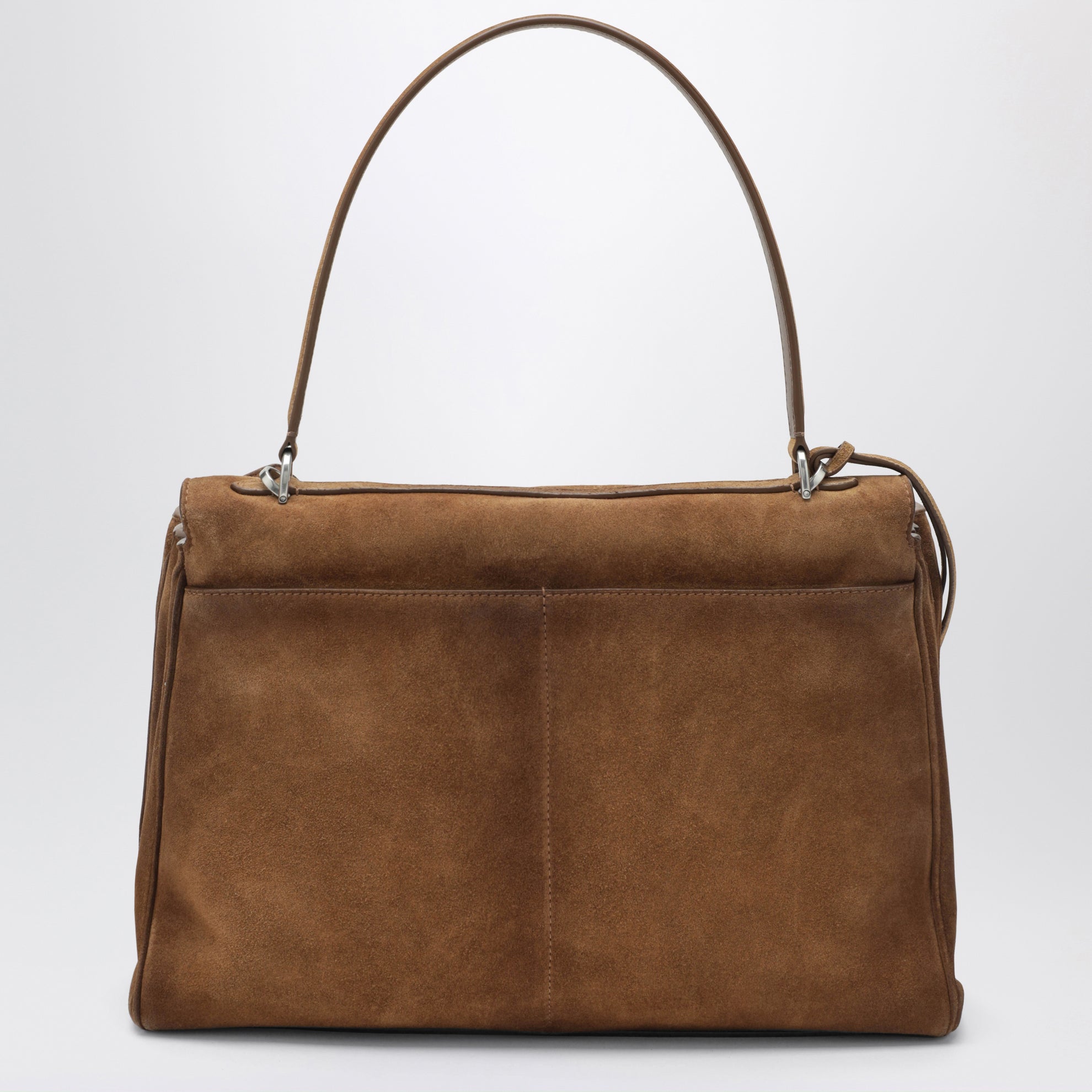 Borsa Rodeo media beige in pelle scamosciata
