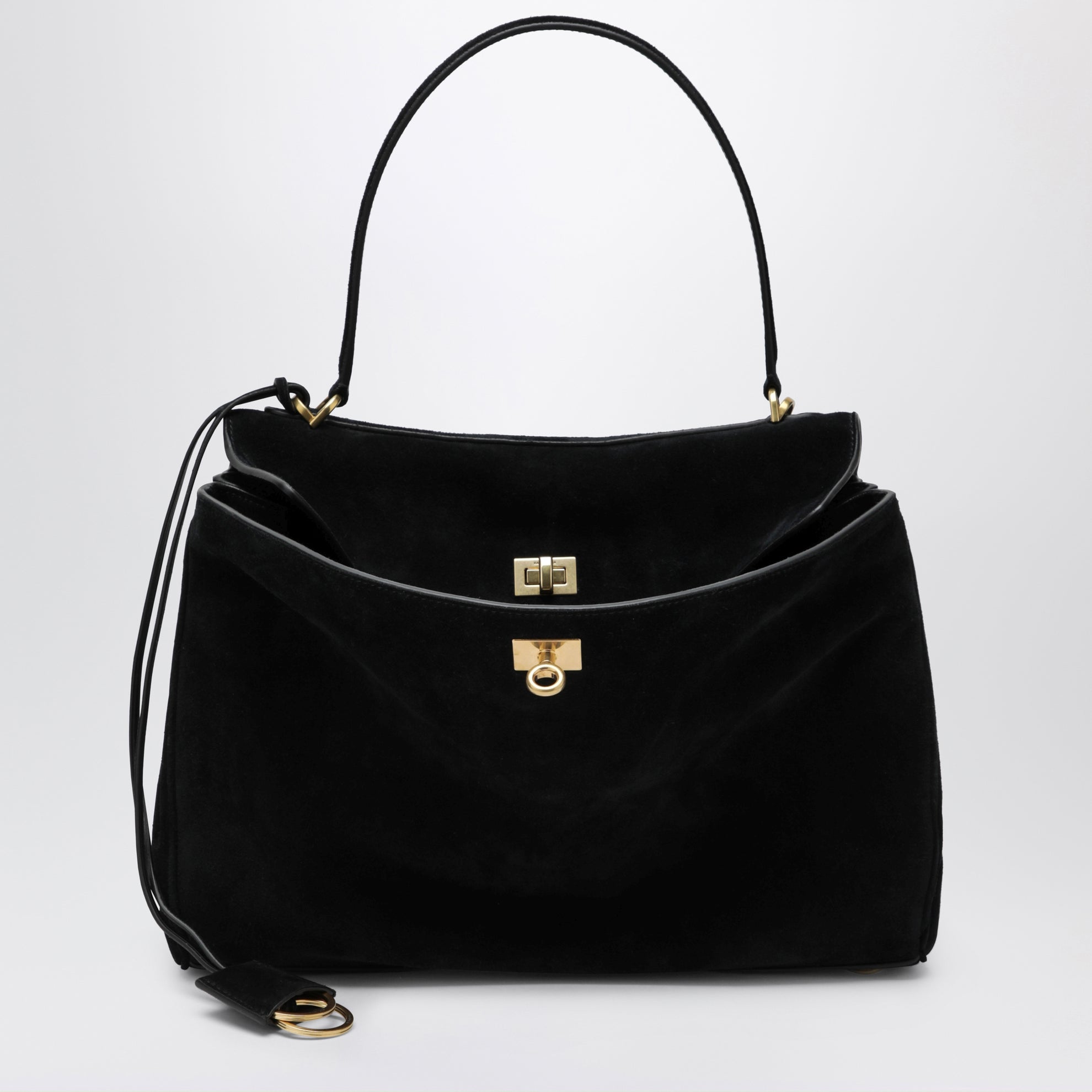 Rodeo Medium Handtasche aus Kalbsleder in Schwarz