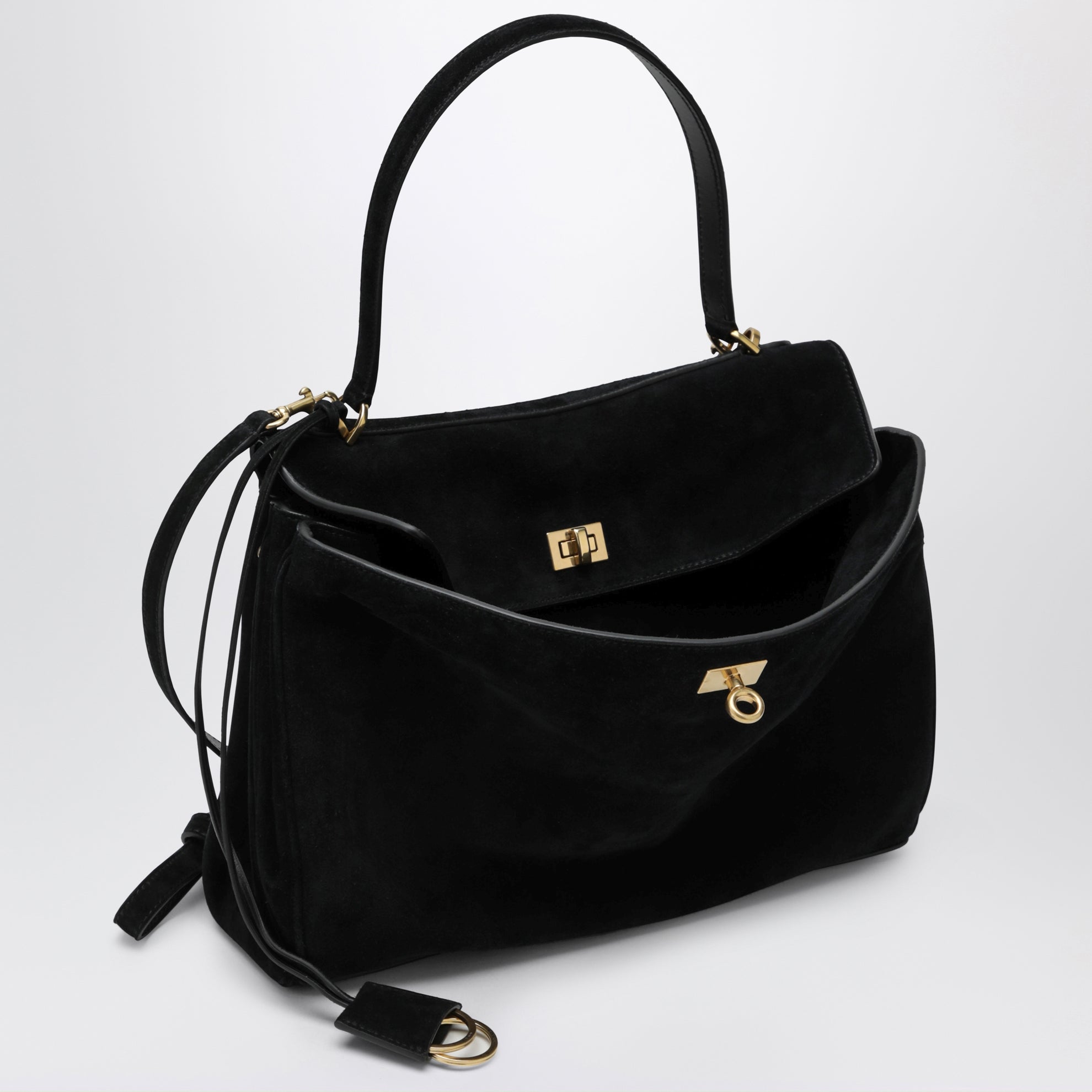 Rodeo Medium Handtasche aus Kalbsleder in Schwarz