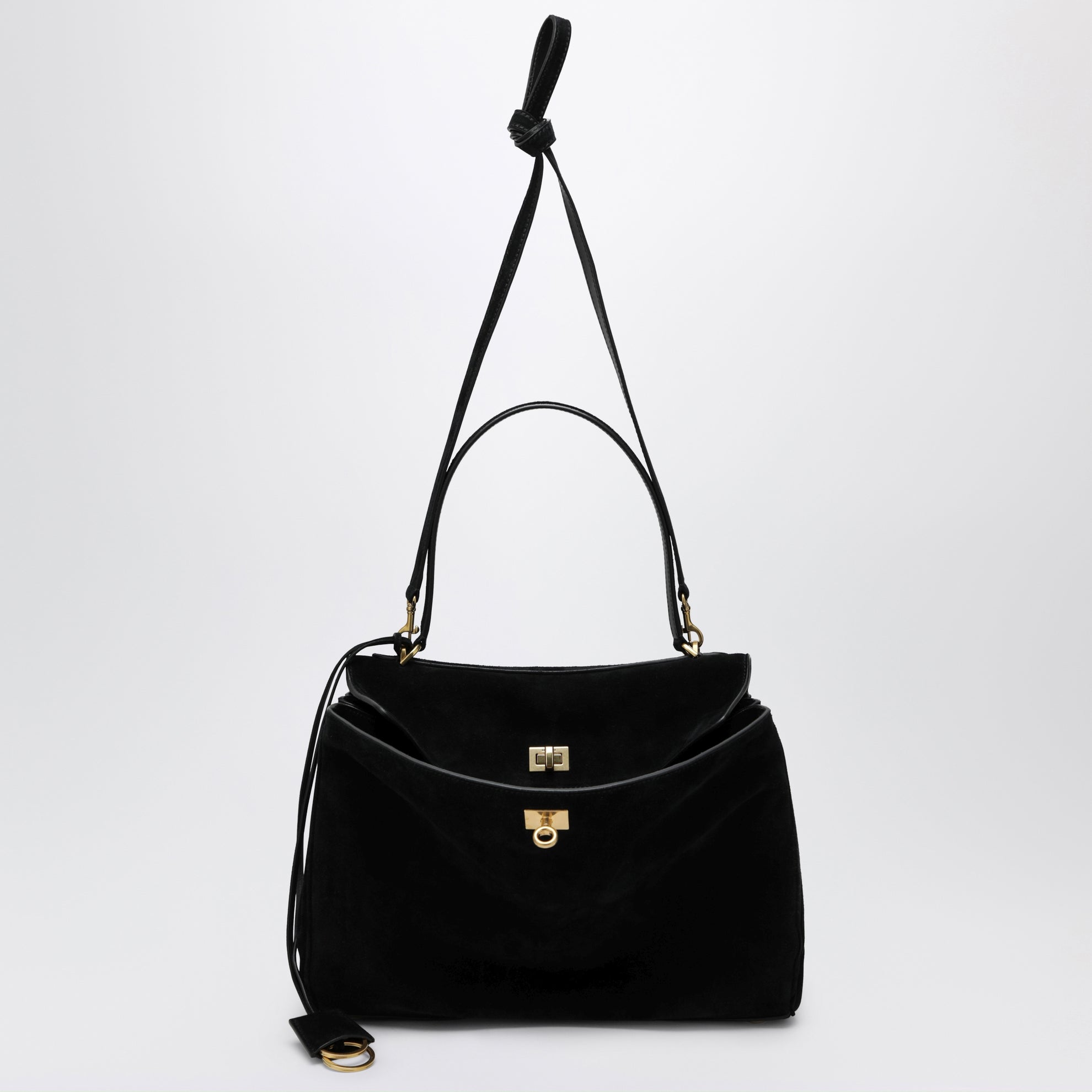 Rodeo Medium Handtasche aus Kalbsleder in Schwarz