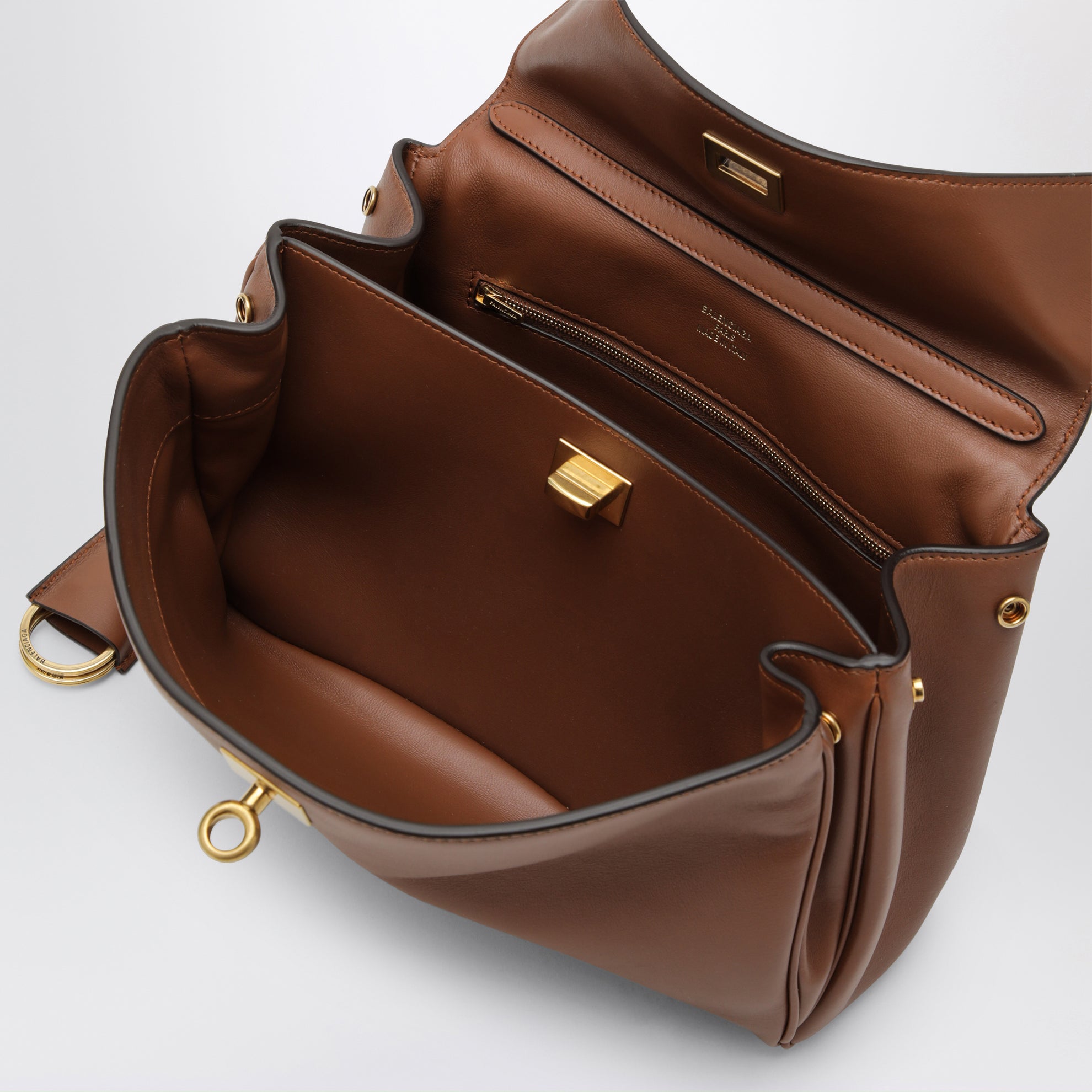 Smooth brown calfskin Small Rodeo bag