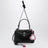 Small black Rodeo bag in smooth calf leather with charm
