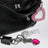 Small black Rodeo bag in smooth calf leather with charm