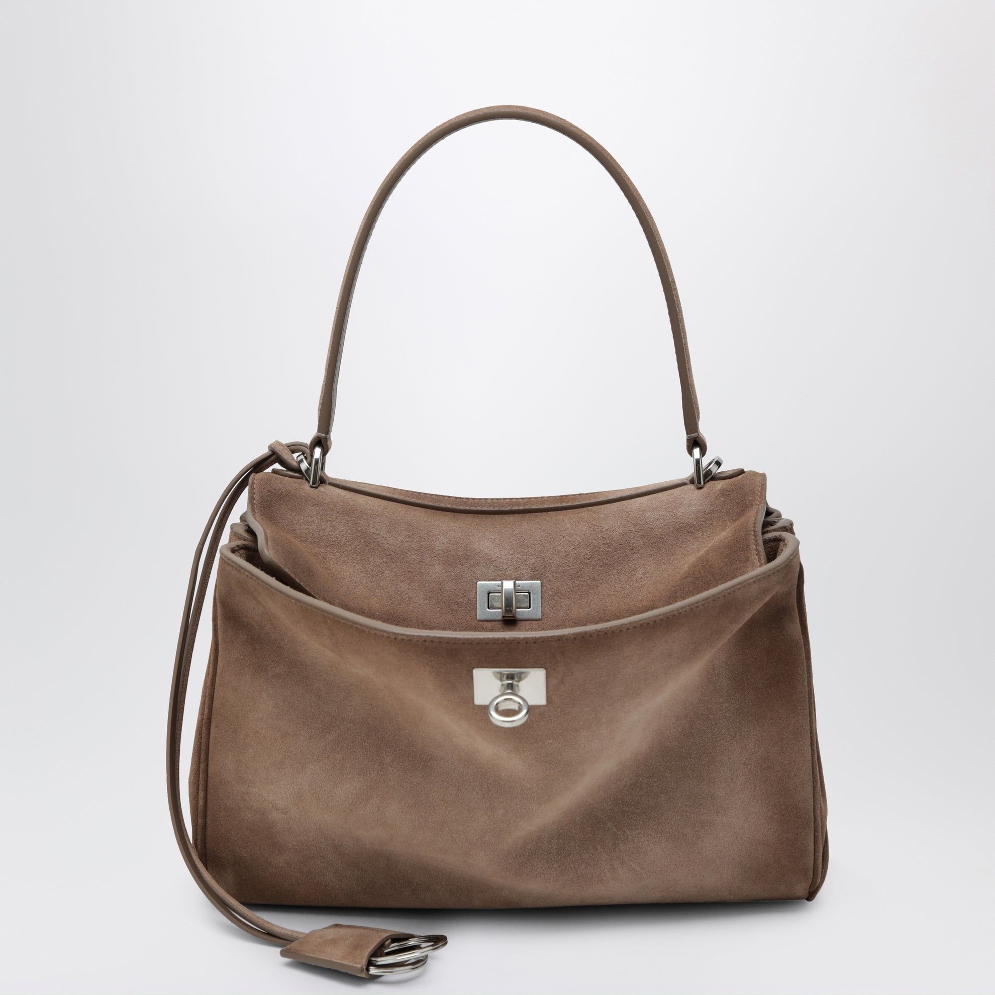Petit sac Rodeo en cuir de veau suédé sésame
