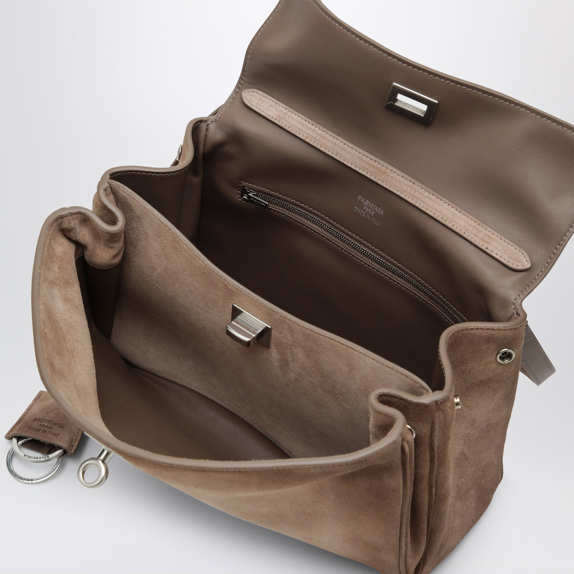 Petit sac Rodeo en cuir de veau suédé sésame