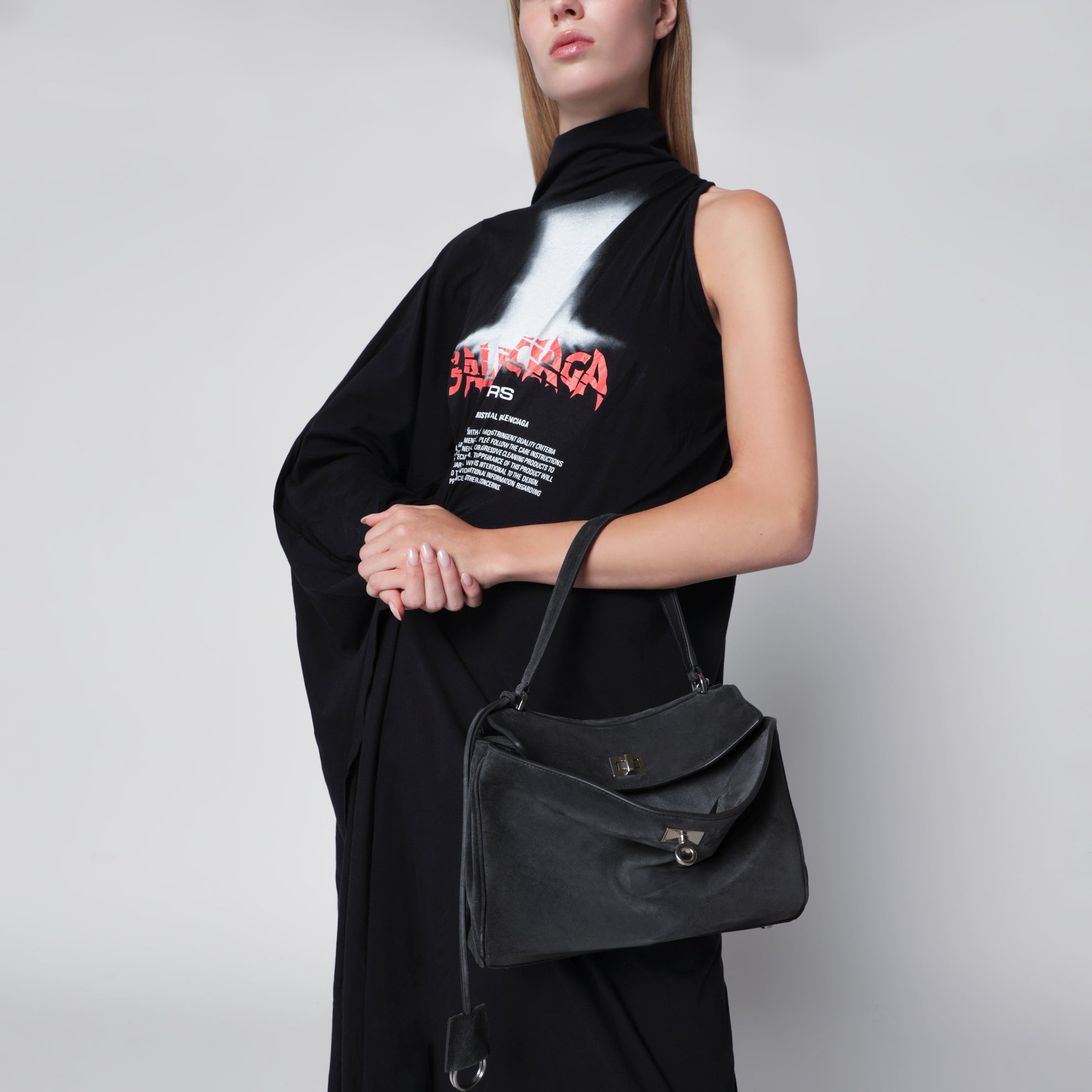 Rodeo small bag in grey calf leather