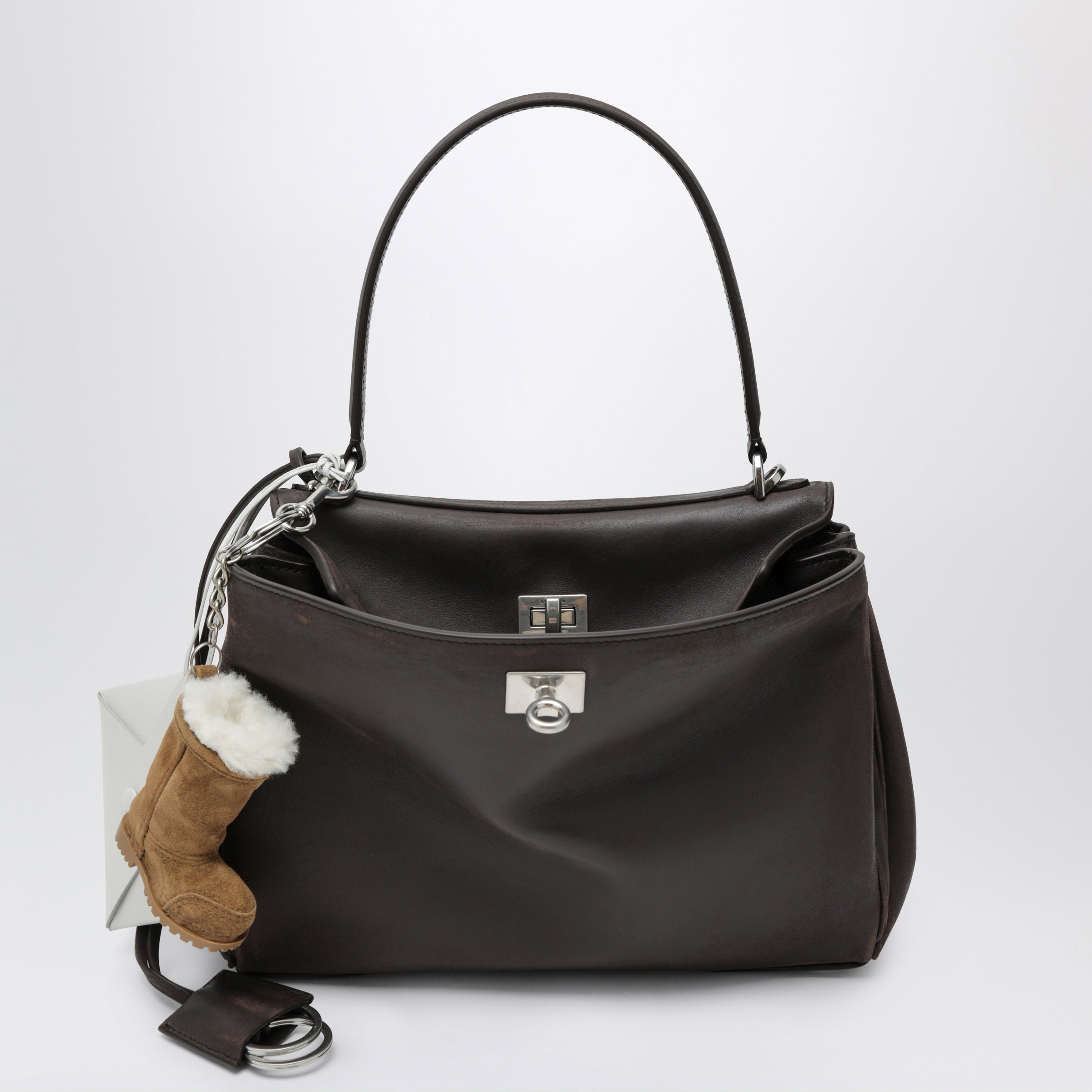 Balenciaga Small Rodeo bag in calfskin leather, espresso | TheDoubleF