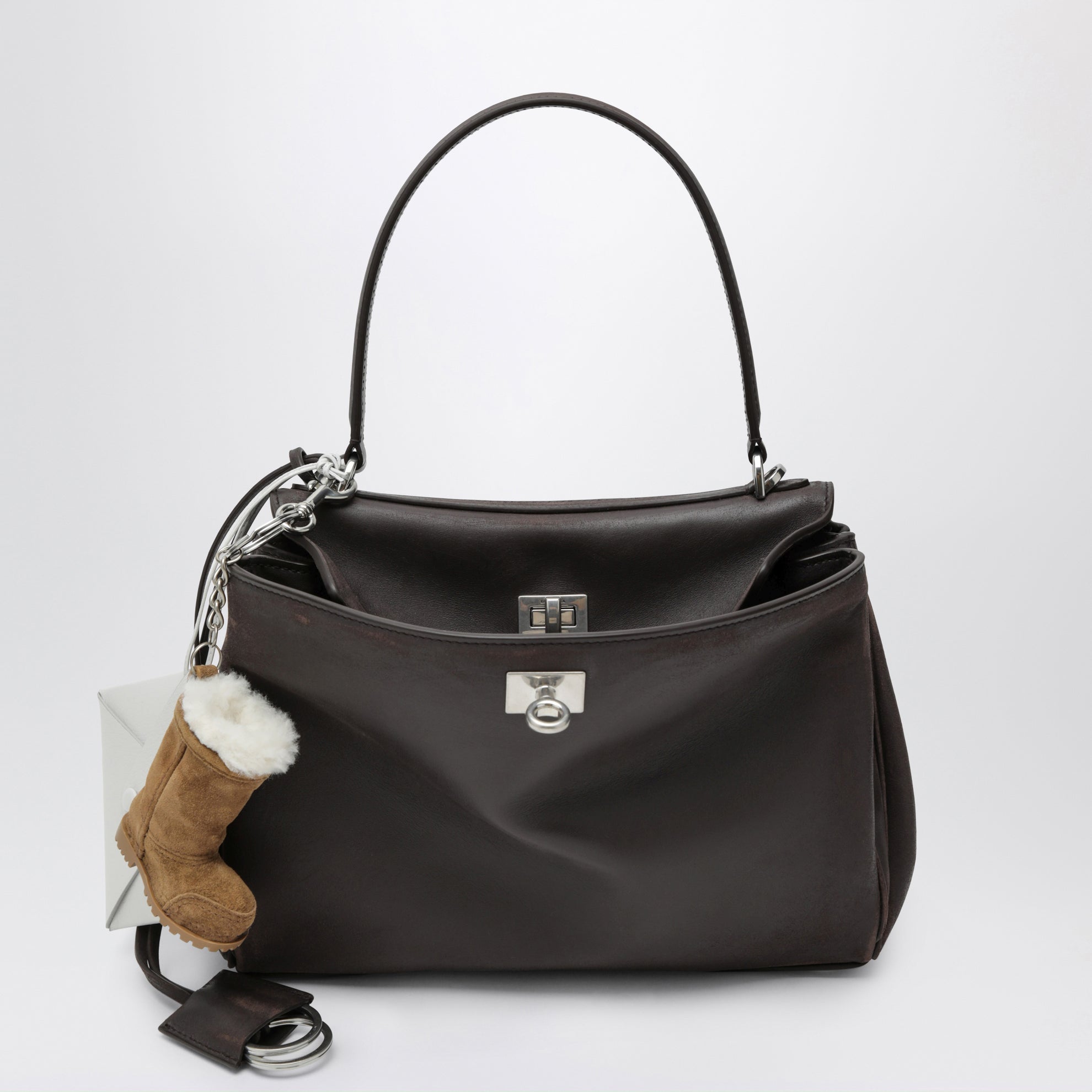 Borsa Rodeo piccola in pelle di vitello espresso