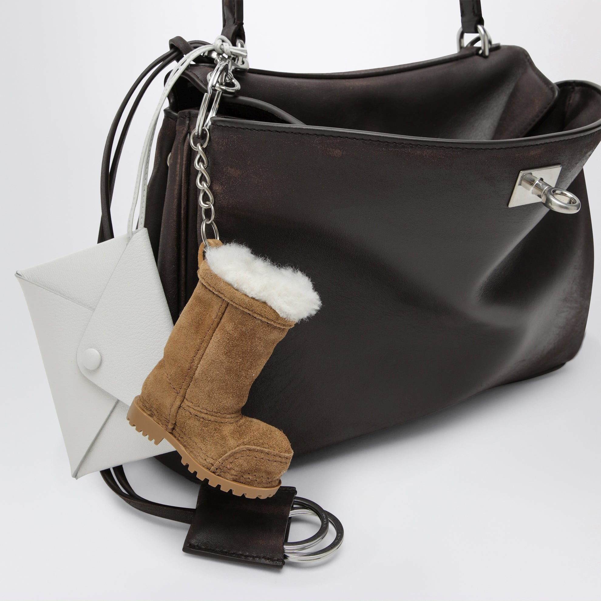 Borsa Rodeo piccola in pelle di vitello espresso
