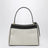Small Rodeo handbag in linen and lambskin, natural/black