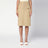 Beige cotton canvas midi skirt