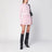 Mini gonna rosa in tweed di misto cotone
