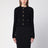 Cardigan court noir en tweed de coton mélangé