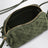 Concert woven leather pouch in green