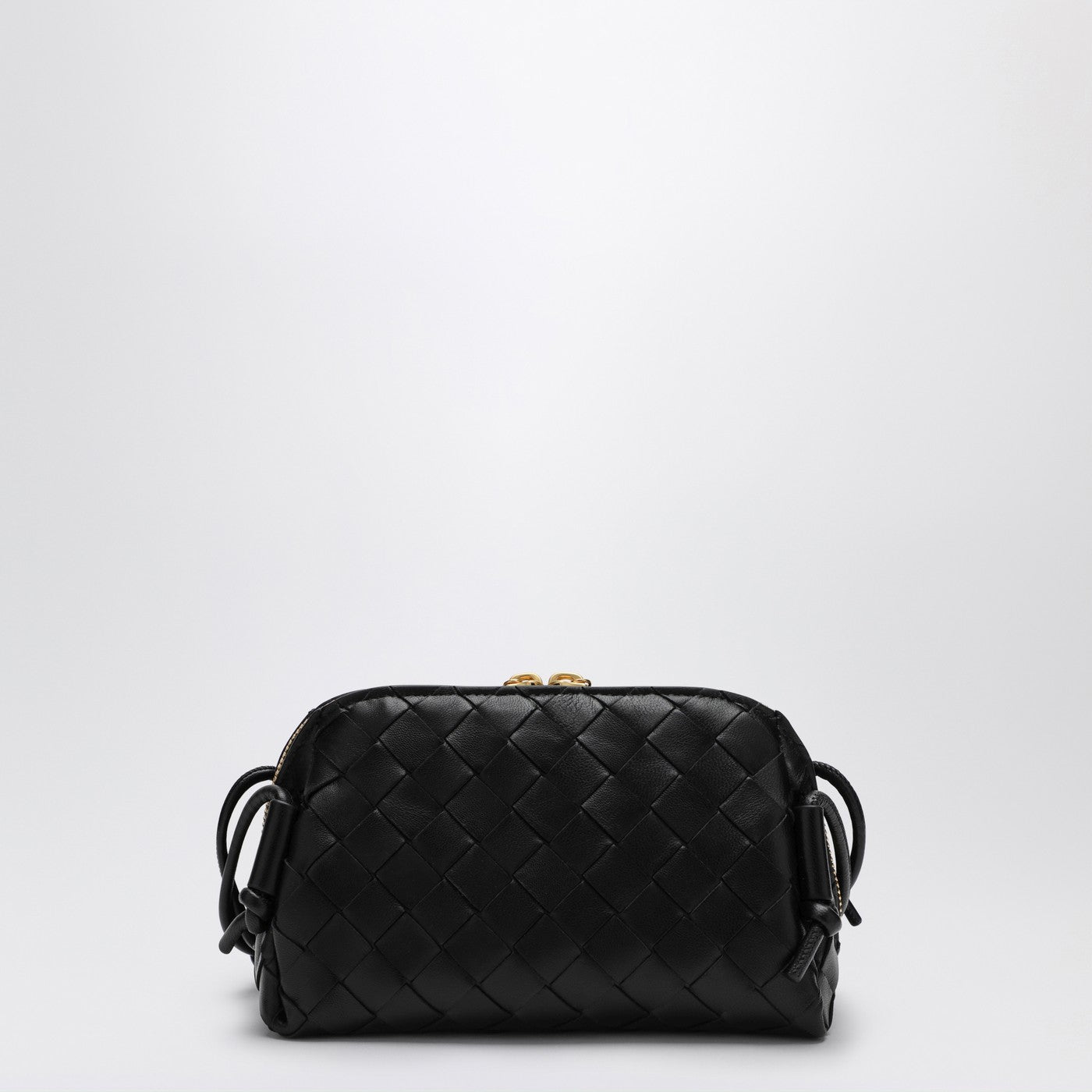 Dunkelbraune Pochette-Tasche Concert mit Flechtmuster
