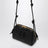 Dunkelbraune Pochette-Tasche Concert mit Flechtmuster