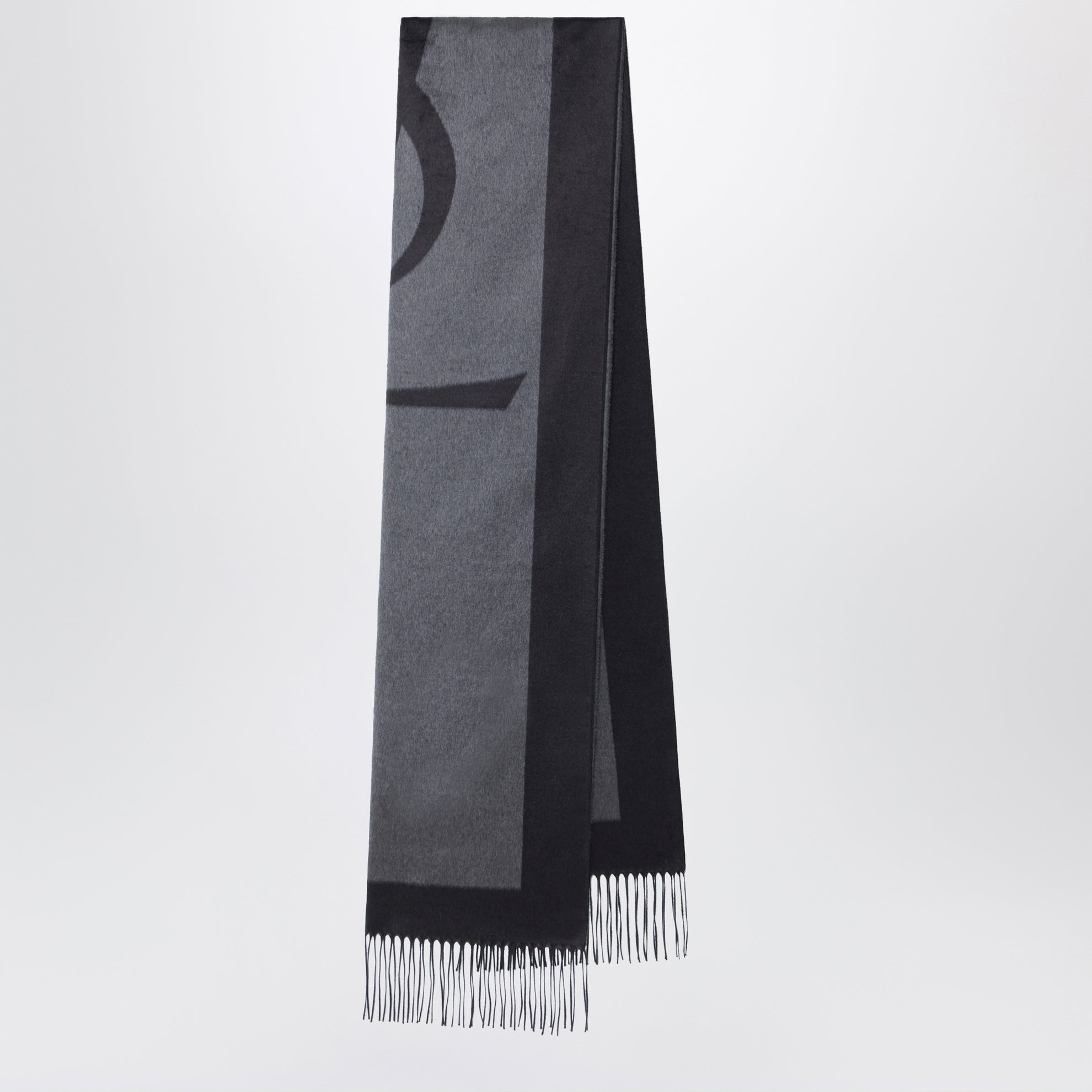 CASSANDRE Jacquard-Seidenschal in Graphitgrau