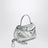 Mini Rodeo bag in shiny silver leather with python print