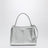 Mini Rodeo bag in shiny silver leather with python print